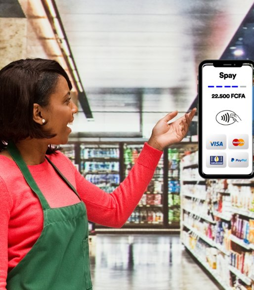 Encaissement sans contact depuis le téléphone d'une commerçante